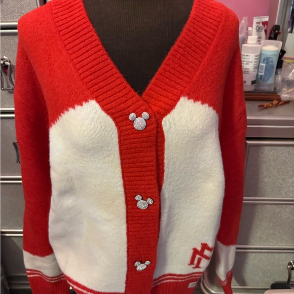 Disney Sweaters - Disney Red and White Cardigan Sweater